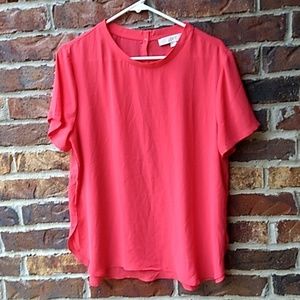 Loft pinkish coral polyester shell